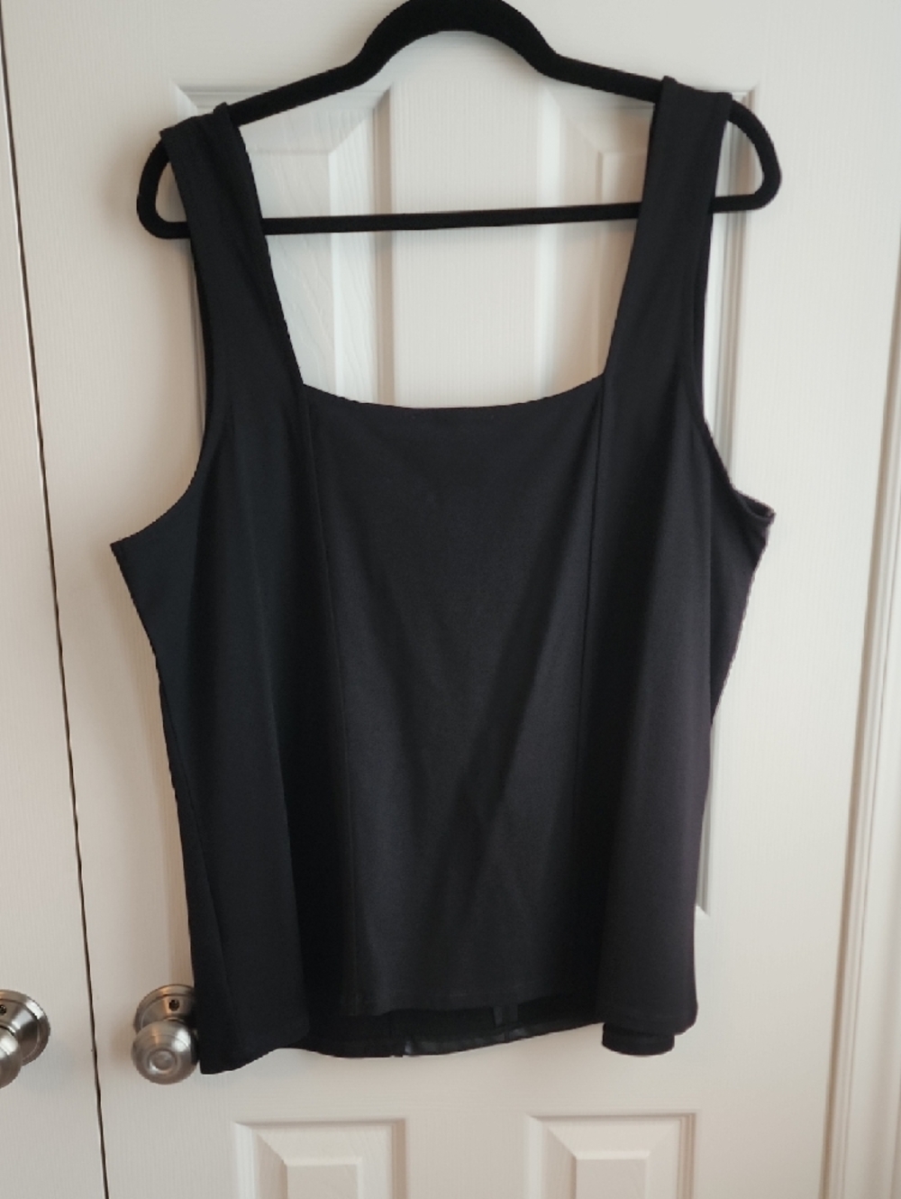 Addition Elle Black Faux-Leather Panel Tank Top 3XL - Picture 6 of 8
